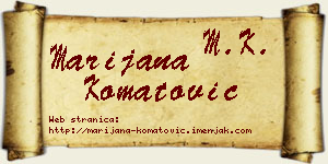 Marijana Komatović vizit kartica